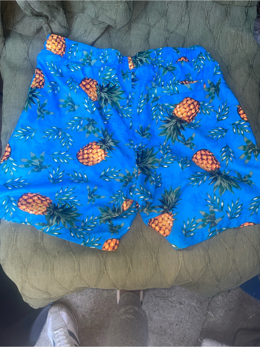 Men's Blue Pineapple Print Swim Shorts